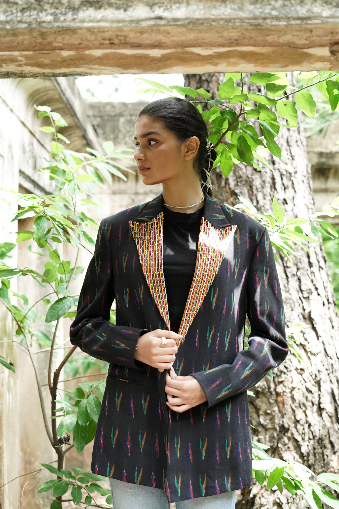 Ikat Dori Embroidered Blazer